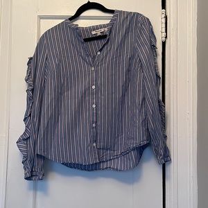 Madewell Striped Frill-Sleeve Shirt
